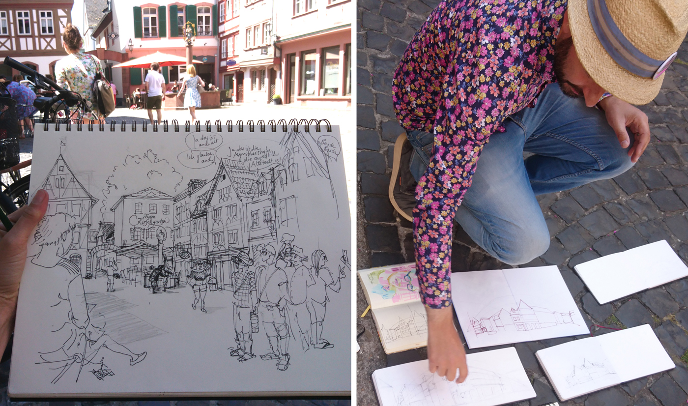 Vor Ort mit Lapin Urban Sketchers RheinMain