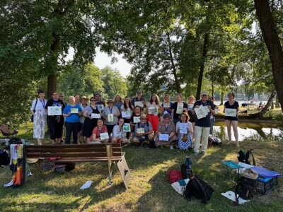 Sketchwalk rund um den Woog mit Christa