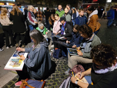 Urban Sketchers bei Mainz leuchtet